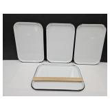 Set of 4 Porcelain Enamel Pans 10.5 x 15"