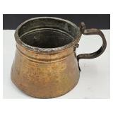 Primitive Wrought Iron Copper Mug Bottom is 5 3/4"