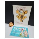 Autographed Jim Davis Book, Night Light & Poster
