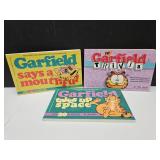 3 Signed Autographed Jim Davis Garfield Books