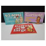 3 Signed Autographed Jim Davis Garfield Books