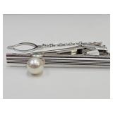 Tie Clip  In  Blue Velvet  Box