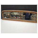 Antique Oak Mantle Mirror   47" x 14"