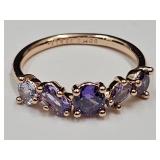 10 K Rose Gold over Bronze & Amethyst Ring Sz.9.5