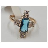 10K Gold over Silver Jewelers Bronze Topaz Ring 6