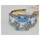 Topaz & 10K Gold over Bronze Sz. 6