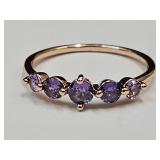 Amethyst 10K over Bronze Ring Sz. 9.5