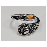 New 925 Silver Moonstone Adjustable Ring