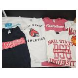 5 Ball State Shirts 2 Med., 2 LG. & 1 Small