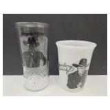 Hazel Atlas Hopalong  Milk Glass &  Drinking Glas
