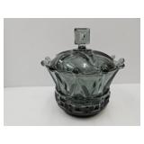 Vintage Fostoria Blue Windsor Candy Dish w Lid