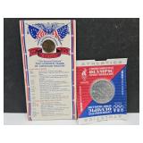 1975 Bicentennial Stamped Penny & Olympic Med.