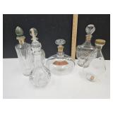 Lot of Glass Liquor Decanters