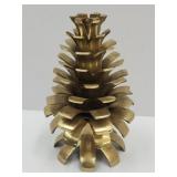 Heavy Solid Brass Pinecone, Candleholder 6.5"h