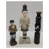 Wood Carved Statues & Kenya Candle Holder