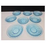 7.25"w Turquoise Bowls/Plates Total 8