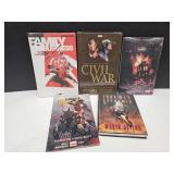 5 Books, 3 Sealed Amazing Spiderman, Civil War +