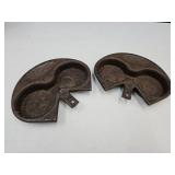 2 VTG Metal Coaster Drink Holders