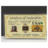 1/4 Grain 24 Karat Gold Bullion w/COA