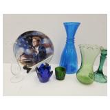 Kennedy Plate & Blue Speckled Vase, Cobalt +
