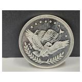 One Troy Ounce  Silver Round with Justice Scales