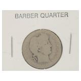1911 Silver Barber Quarter Coin