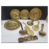 Brass Wall Decor, Metal Violins, Copper Ladel+