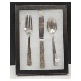 Display w Hopalong Cassidy Spoon, Fork & Knife Set