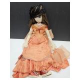 Vintage Hand Made French? Doll, W Feather Hat 27"