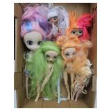LOL Dolls and  monster high dolls.
