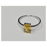 New 925 Silver Yellow Set Ring Sz 8