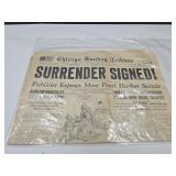 1945 Chicago Tribune Japanese Surrender Newspaper