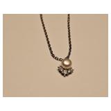 Swarovski Crystal & Pearl Pendant Necklace