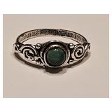 Sterling & Adventurine Ring Sz 9