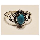 Turquoise & Silver Ring Sz 6.5