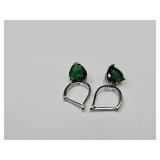 New 925 Silver Emerald Set Earrings