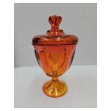 Amberina Viking Glass Dish (Lid chipped)