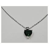 New 925 Silver 18" L Emerald Set Necklace