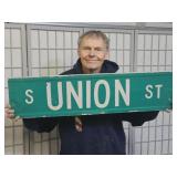 Metal S UNION ST Sign 36" x9"
