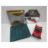 Charger Plates, Art Glass & Mirrored Tray