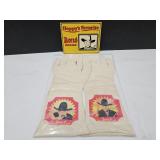 Adult Size Hopalong Cassidy Gloves & 7" Metal Sign