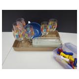 Corn on the Cob Lot Plates, Holders & Stemware