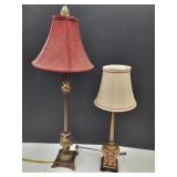 2 Lamps Dresser & Table 22" & 32" H