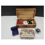 Cedar Dresser Box w/Costumne Jewelry +