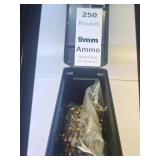 250 Rds 9MM Steel Case Gun Ammo w Ammo Can