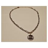 Rose Gold Over Jewelers Bronze Aquamarine Pendant