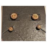 10KG Over Bronze Earrings w Smoky Quartz 2 Pair