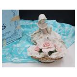2-,LLADRO Girl with Broken Finger & Flowers VGC