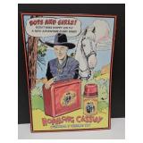 1991 Hopalong Cassidy Metal Sign 12" x 16"