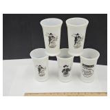 5 Hopalong Cassidy Milk Cups 5" H 1 Nicked
